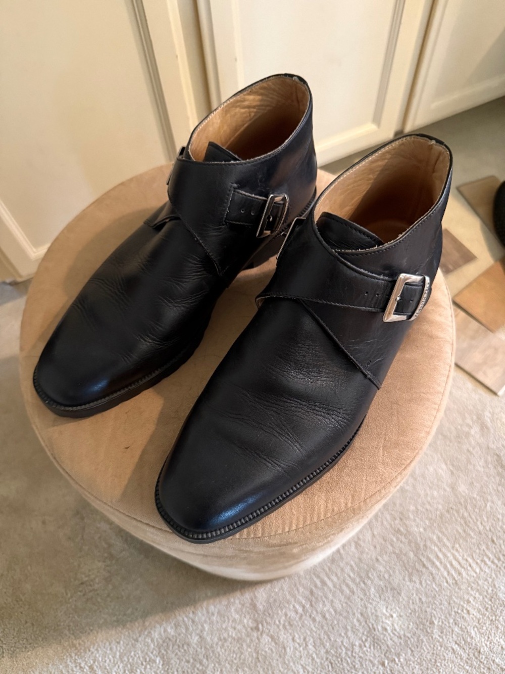 Kenneth Cole Monk Buckle Ankle Boots